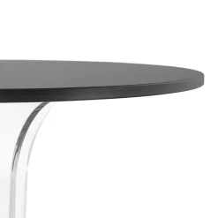 Table de terrasse ronde 'LIMPID' noire intérieur et extérieur
