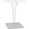 Table de terrasse ronde 'LIMPID' blanche intérieur et extérieur