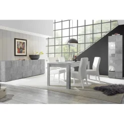 Table extensible 180x90cm URBINO gris ciment