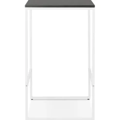 Table haute 'ORTOS' avec plateau noir et structure blanche idéale pour les professionnels