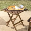 Table pique nique de jardin HANNA carrée en bois teck huilé