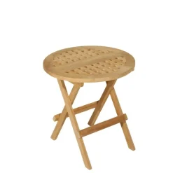 Table pique nique ronde de jardin en bois Teck