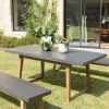 Table rectangulaire effet béton foncé HECTOR