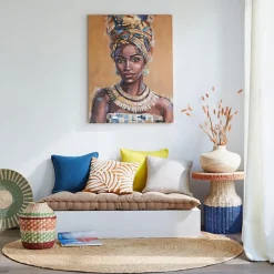 Tableau femme africaine Louga Ocre