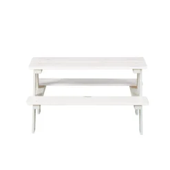 Table-banc enfant HENNING pin massif vernis blanc
