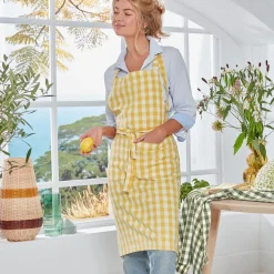 Tablier adulte vichy DOULIATAB - jaune