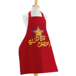 Tablier de cuisine adulte sans poche Super Chef recyclé Rouge 72 x 90