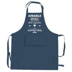 Tablier de cuisine Aimable et Distingué recyclé – Indigo – 72 x 90 cm
