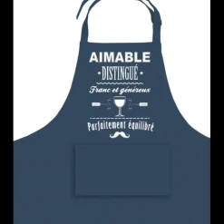Tablier de cuisine Aimable et Distingué recyclé – Indigo – 72 x 90 cm