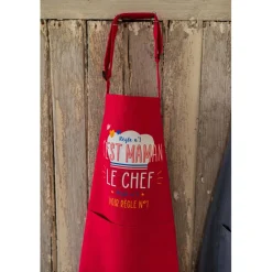 Tablier de cuisine Chef maman recyclé Rose 72 x 90