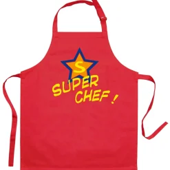 Tablier de cuisine enfant Super Chef recyclé Rouge 52 x 63
