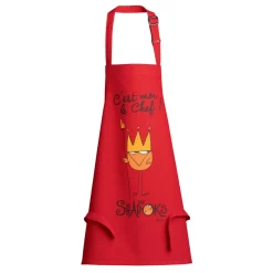 Tablier de cuisine enfant Shadok Roi Chef Rouge 52 x 63