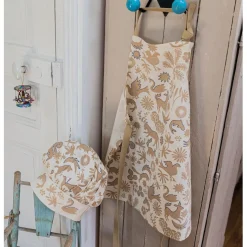 Tablier de cuisine et toque en coton bio Pandi Naturel 52 x 63