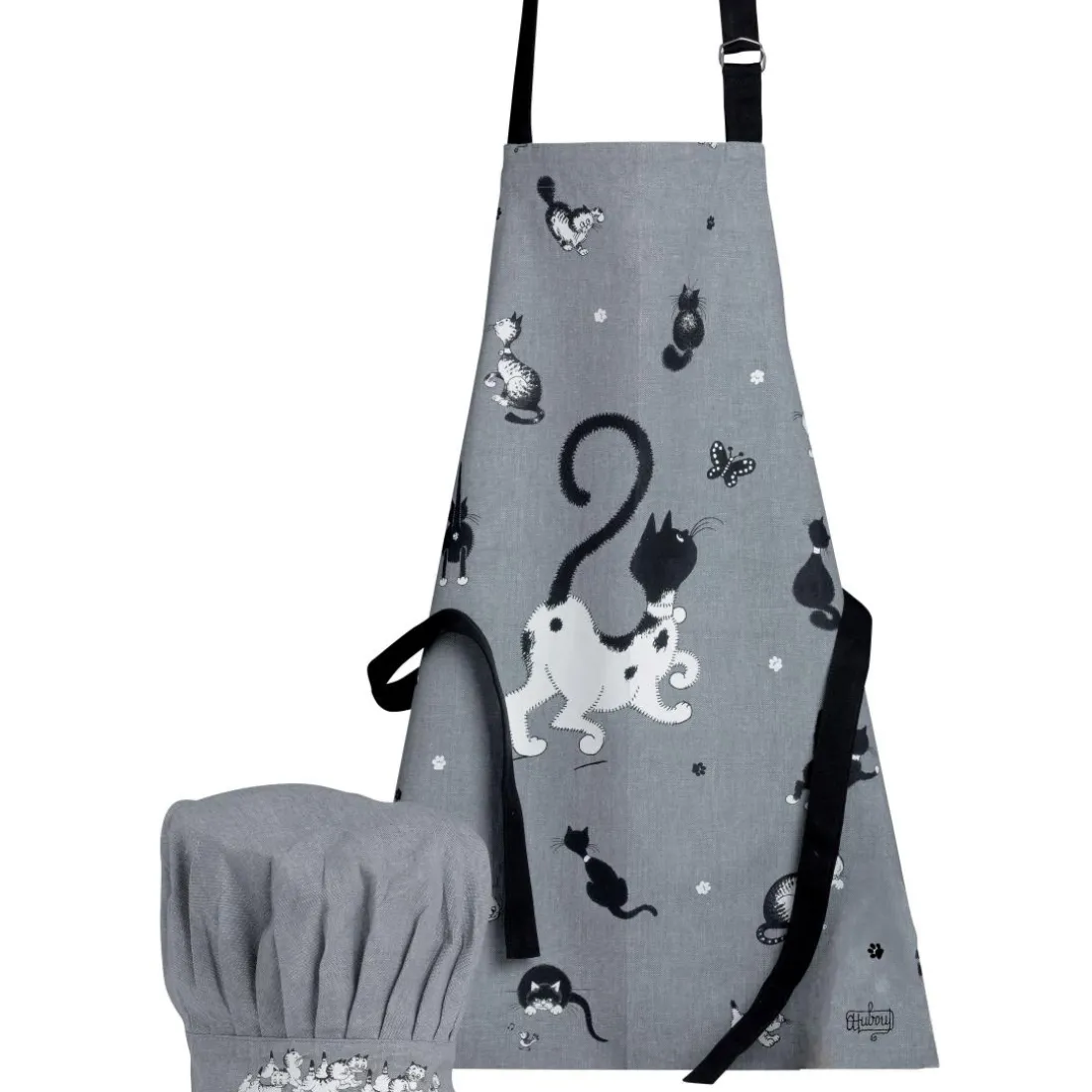 Tablier de cuisine et toque enfant Dubout Noir/blanc 52 x 63