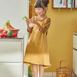 Tablier de cuisine pour enfant en Coton MYKID Jaune