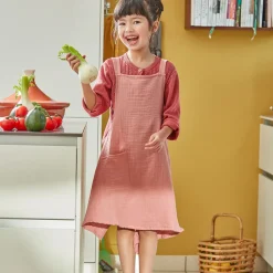 Tablier de cuisine pour enfant en coton MYKID Rose
