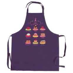 Tablier de cuisine sans poche French Pâtisserie recyclé Rouge 72 x 90