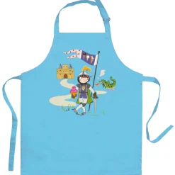Tablier Enfant Chevalier Et Dragon Turquoise 52 X 63