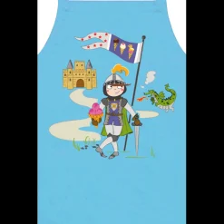 Tablier Enfant Chevalier Et Dragon Turquoise 52 X 63