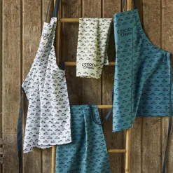Tablier enfant imprimé en coton, CITROËN ORIGINS-Bleu moyen-66 x 75 cm