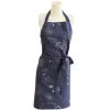 Tablier imprimé en coton, ASTRAL-Bleu foncé-76 x 85 cm