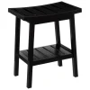 Tabouret avec rangement en bambou - noir