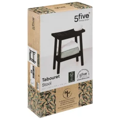 Tabouret avec rangement en bambou - noir