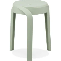 Tabouret bas empilable 'POMPA' en matière plastique vert clair