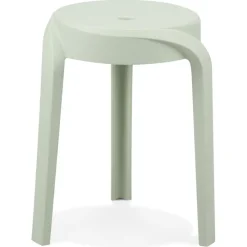 Tabouret bas empilable 'POMPA' en matière plastique vert clair