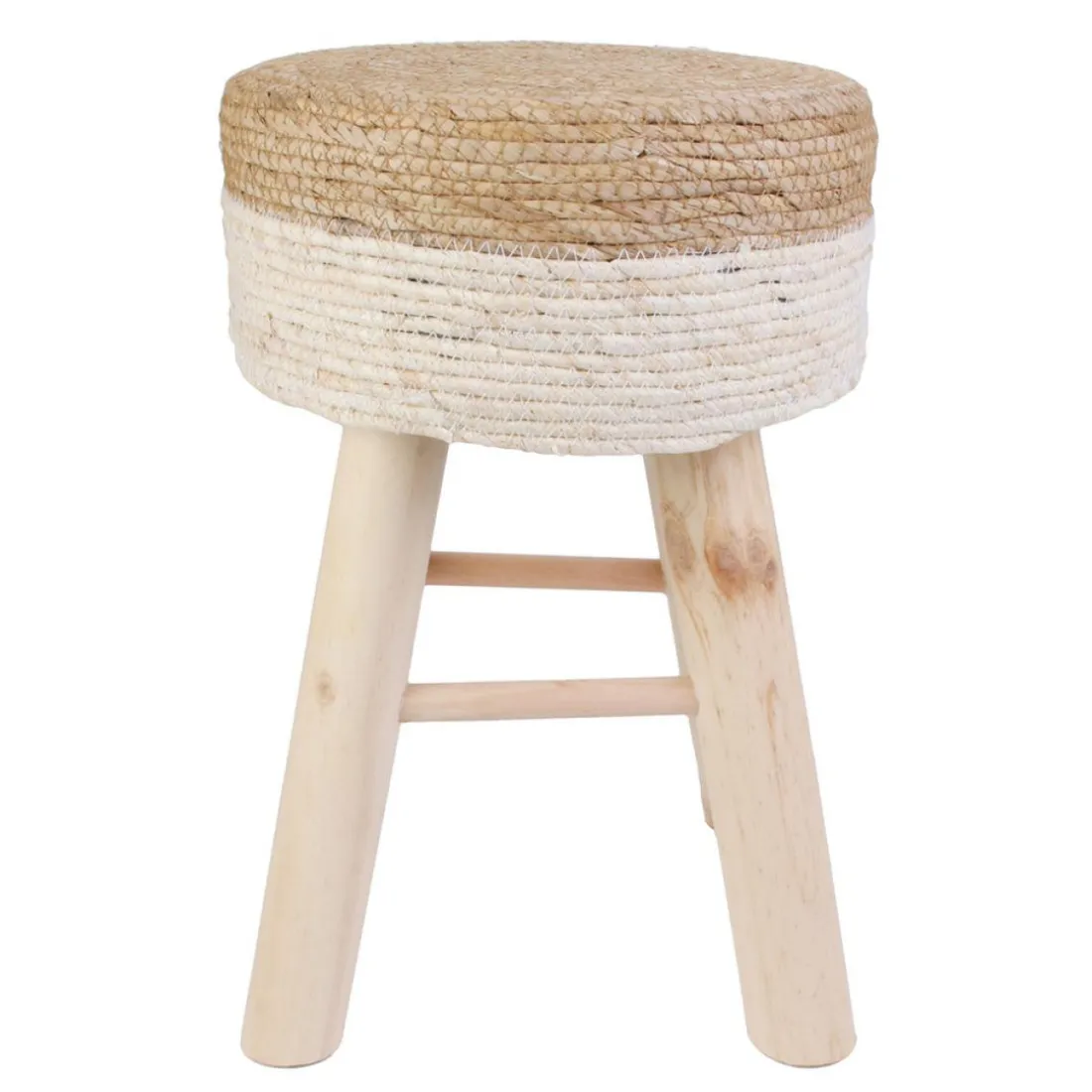 Tabouret Blanc et bois ANTONIO