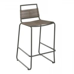 Tabouret de bar en métal et cordage synthétique
