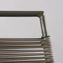 Tabouret de bar en métal et cordage synthétique