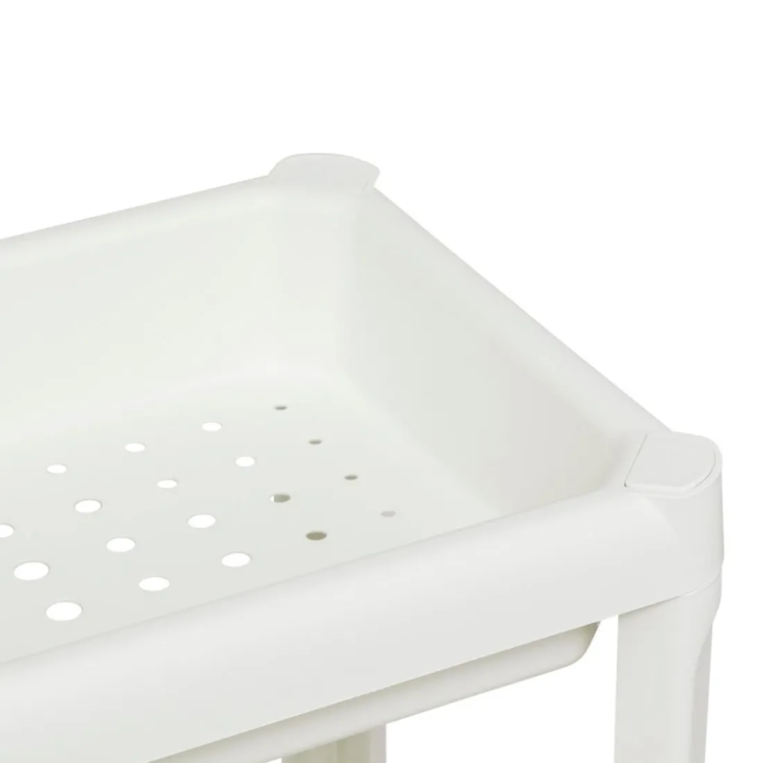 Étagère 4 niveaux en plastique blanc