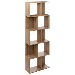 Étagère colonne double effet chêne naturel beige