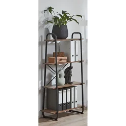 étagère en métal laqué noir