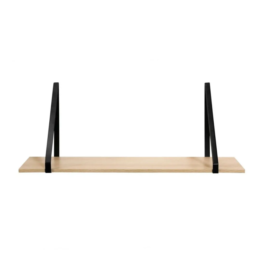 Étagère murale grande profondeur en bois avec support en métal