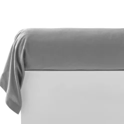Taie de traversin ou taie d'oreiller en FLANELLE UNI Laureat gris