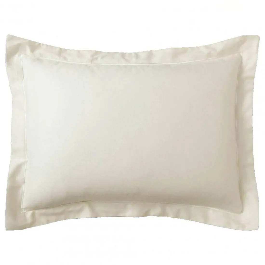 Taie de traversin, Taie d'oreiller satin de coton uni TERTIO® - Ecru uni