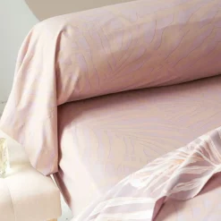 Taie d'oreiller ou taie de traversin en coton LAURE rose