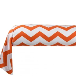 Taie d'oreiller coton CHEVRON - Orange/Blanc