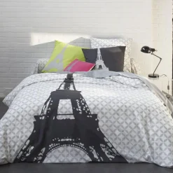 Taie d'oreiller coton STRUCTURE - anthracite