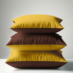 Taie d'oreiller Coton TERTIO® - Chocolat/Curry