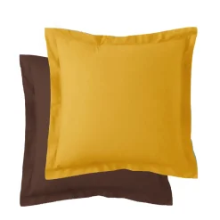 Taie d'oreiller Coton TERTIO® - Chocolat/Curry