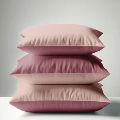 Taie d'oreiller Coton TERTIO® - Vieux rose/Rose blush