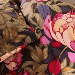 Taie d'oreiller en coton ESPRIT FLORAL rose pivoines