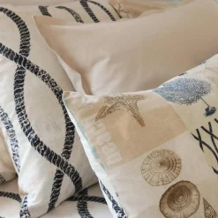 Taie d'oreiller en coton OCEAN WAVES beige