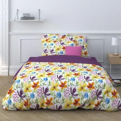 Taie d'oreiller en percale de coton AGATHE - Multicolore