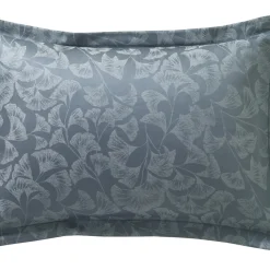 Taie d'oreiller en satin de coton GINGKO Bleu Corinthe