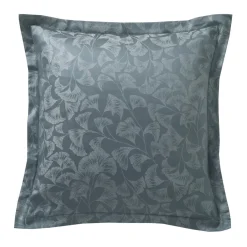 Taie d'oreiller en satin de coton GINGKO Bleu Corinthe