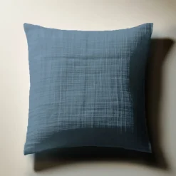 Taie d'oreiller gaze de coton TERTIO® - Bleu orage